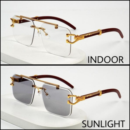 🕶️ Transition Rimless Cheetah Sunglasses A028