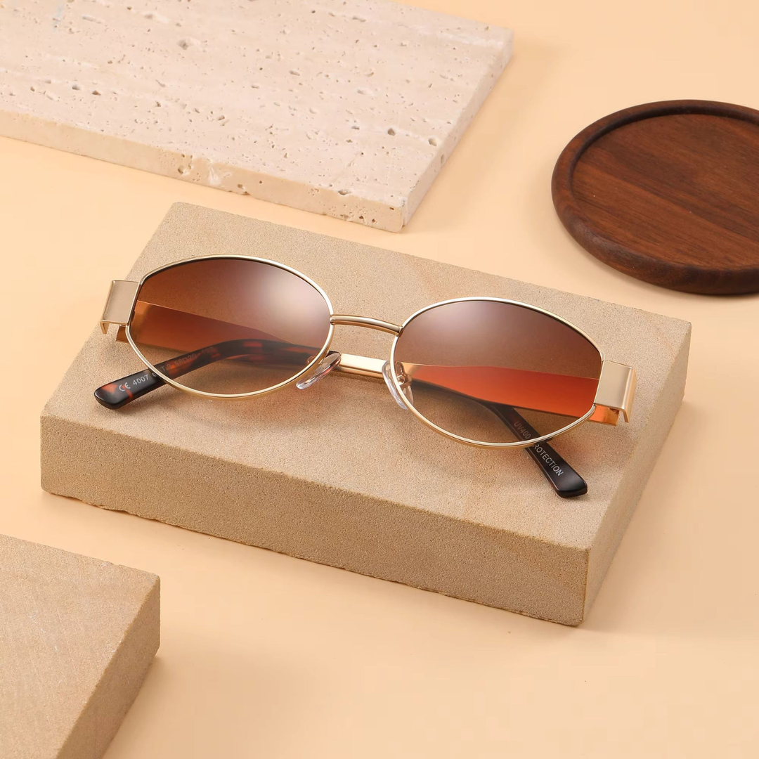Trendy Oval shape Metal Premium sunglasses 🕶 A024